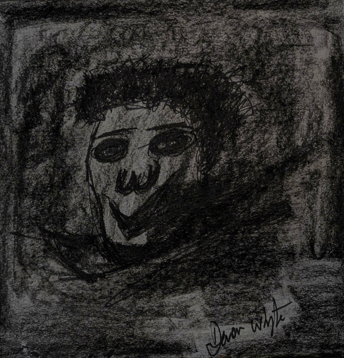 Dark Portrait – Charcoal Drawing 12x12 Original