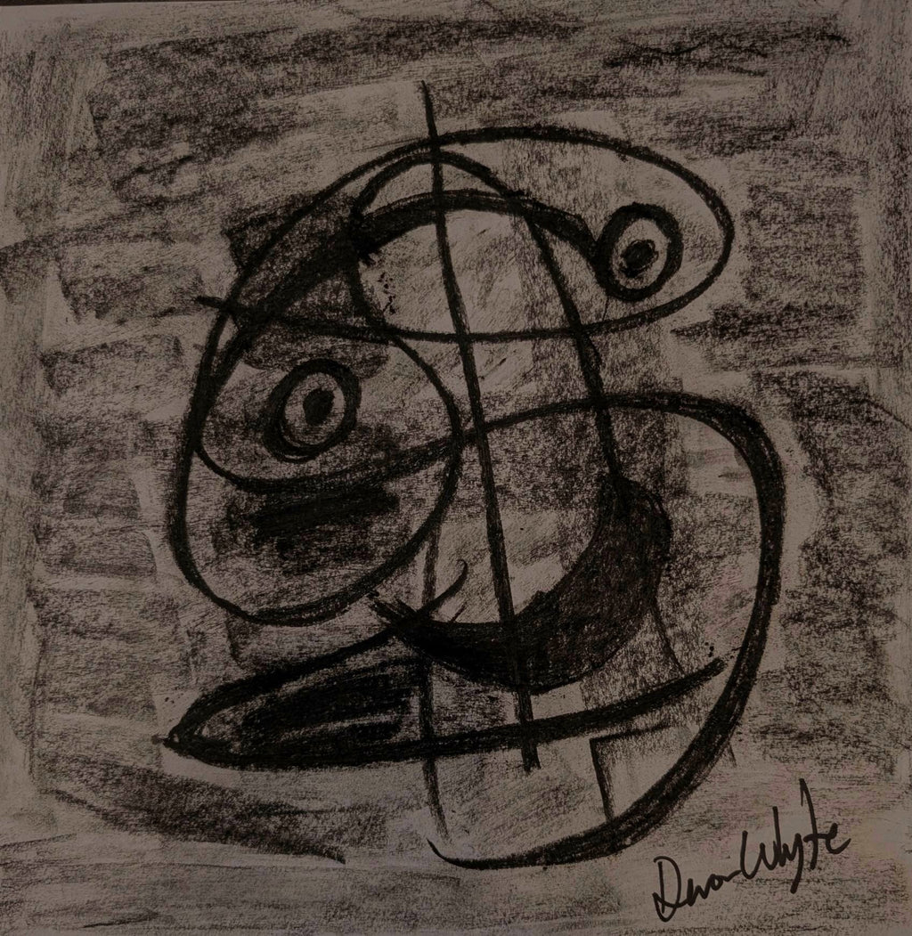Night Sight Charcoal Form – original charcoal drawing 12x12 by Devon Whyte