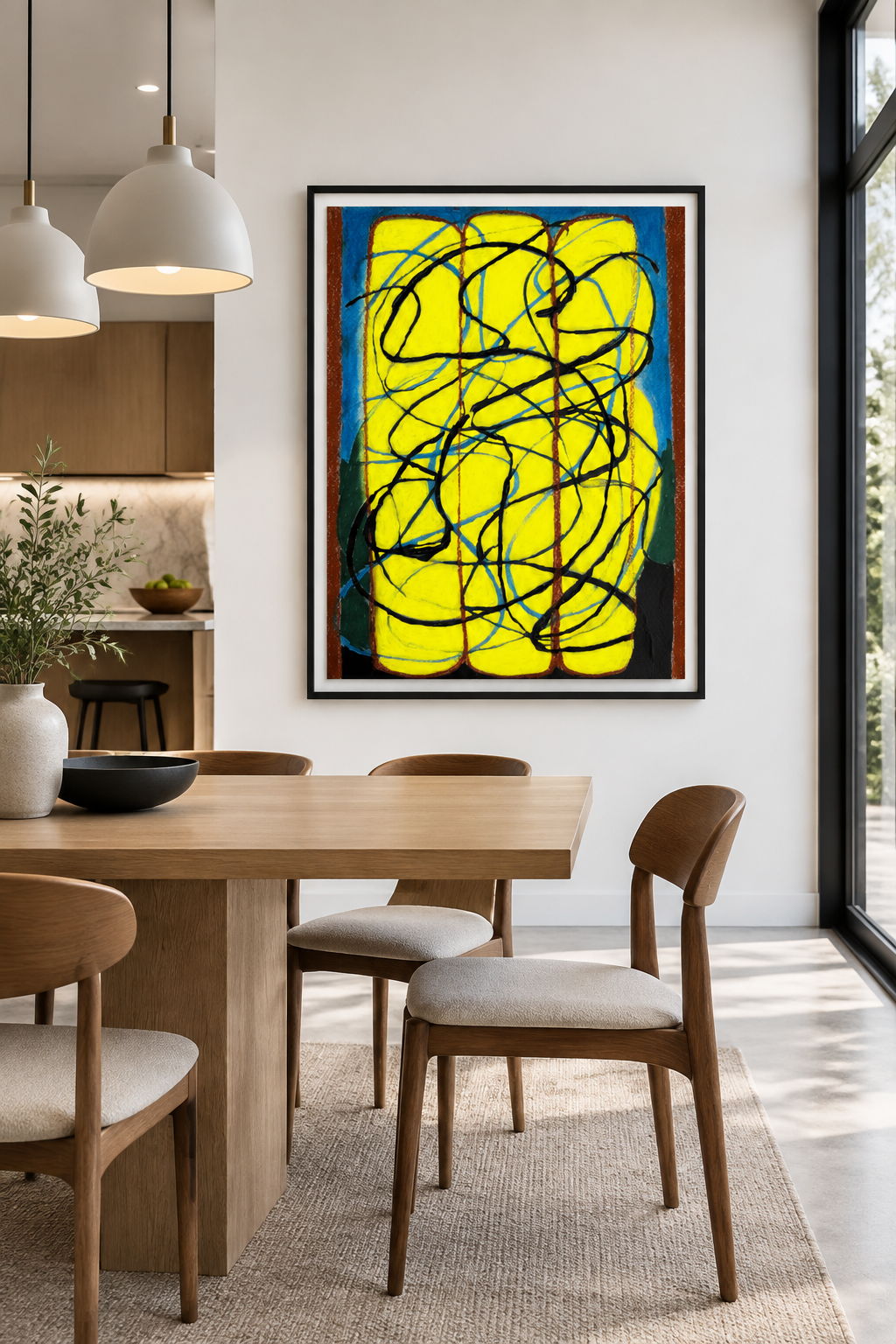 Vintage Stained Glass - Modern Dining Room