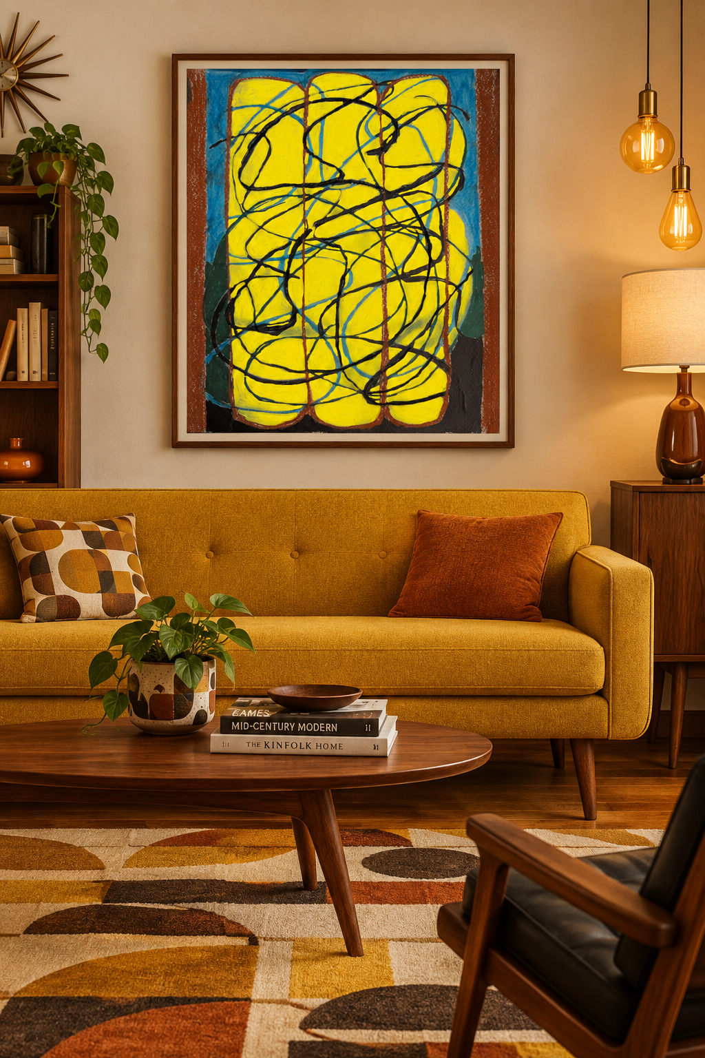 Vintage Stained Glass - Retro Mid-Century